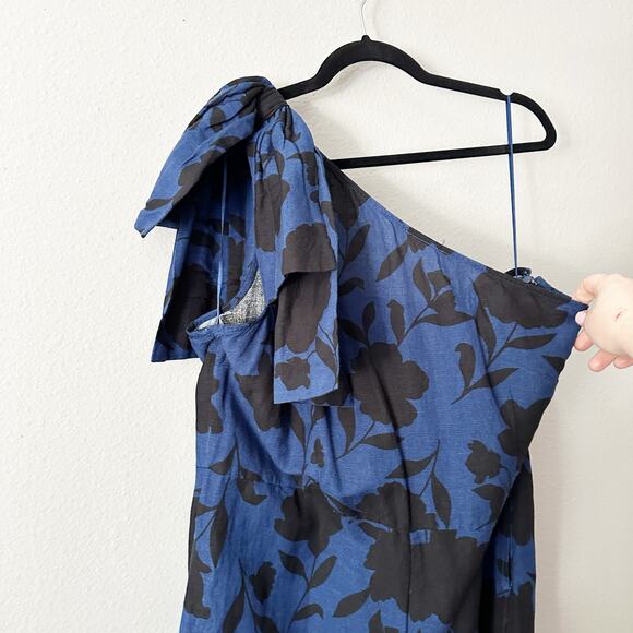 Kate Spade New York X Target One Shoulder Blue Black Jumpsuit Women's Size 16‎ - Picture 11 of 15